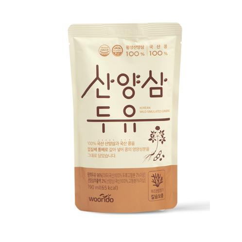 WooriDo Sanyang Ginseng Soy Milk Original Wild Cultivated Ginseng Extract Soy Milk No Additives