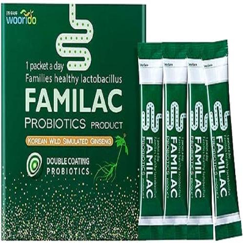 WOORIDO Familac Probiotics with Korean Wild Simulated Ginseng & 1 Billion Lactobacillus – Powder Pac